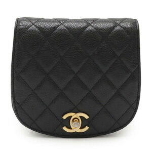 CHANEL Black Caviar Leather Hobo Bag